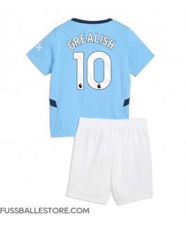 Günstige Manchester City Jack Grealish #10 Heimtrikotsatz Kinder 2024-25 Kurzarm (+ Kurze Hosen)